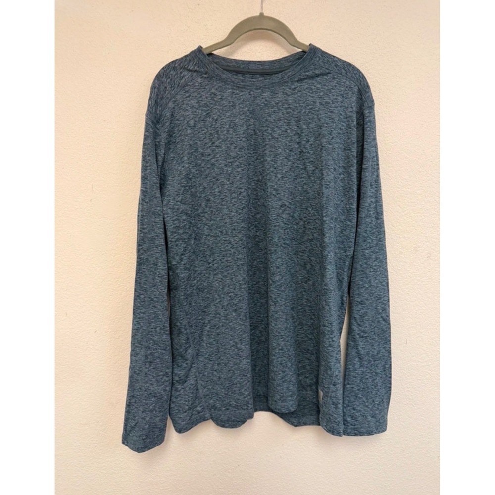 Rugged Elements Men's Large Blue Heather Long Sleeve Performance Shirt Stretch